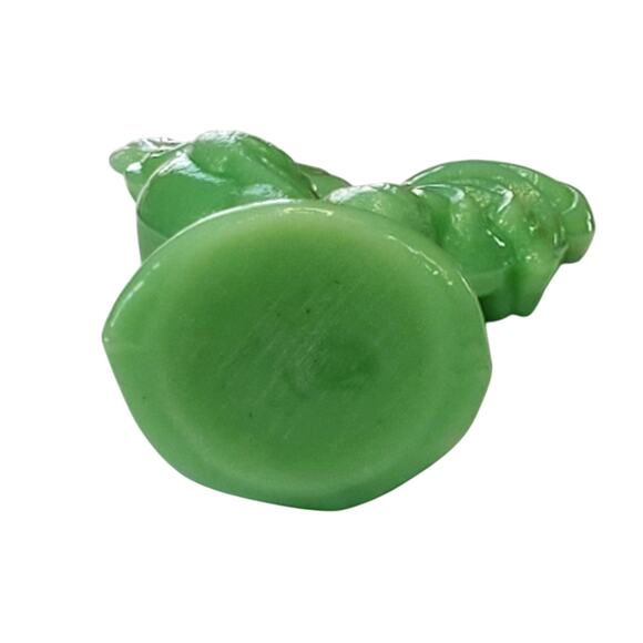 Vtg Green Jadeite Rooster 4.5" Farmhouse Figurine Glass Depression Style New - Picture 6 of 8